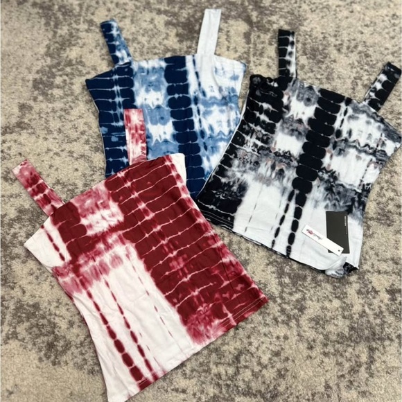 Tie-Dye Women's Tops - Red, Blue, Black 3 pack NWT - Picture 1 of 6